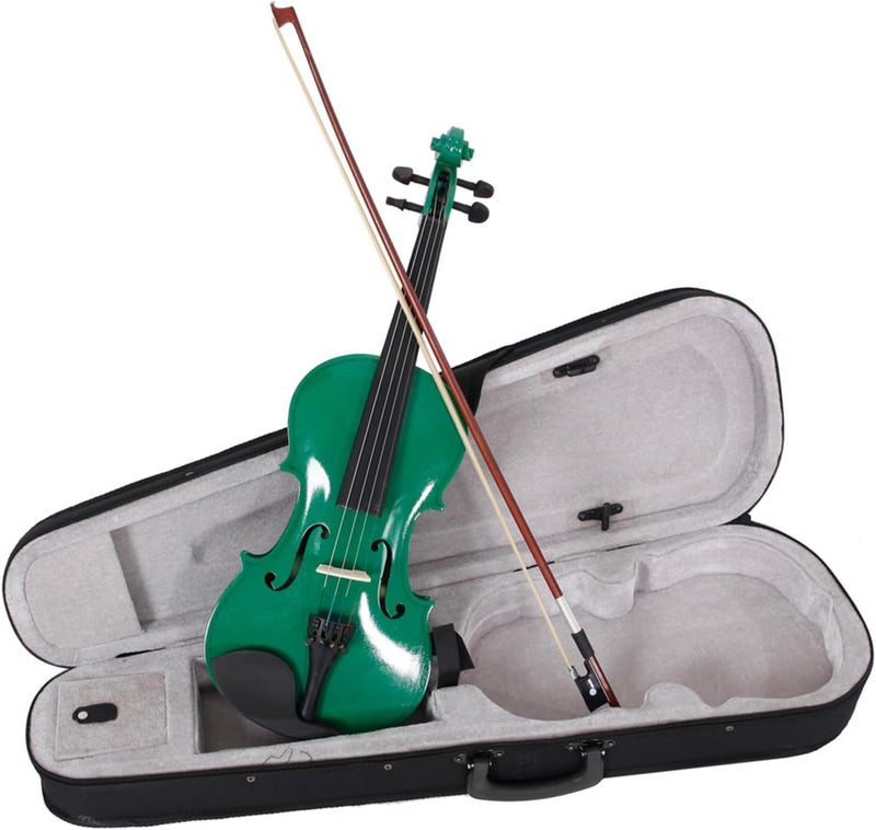 Ndesfayt New 4/4 Violin for Beginners,Fiddle for Students and Enthusiasts,Acoustic Violin Kit with Case,Bow,Rosin All Accessories Included (4/4Green) - Image 2